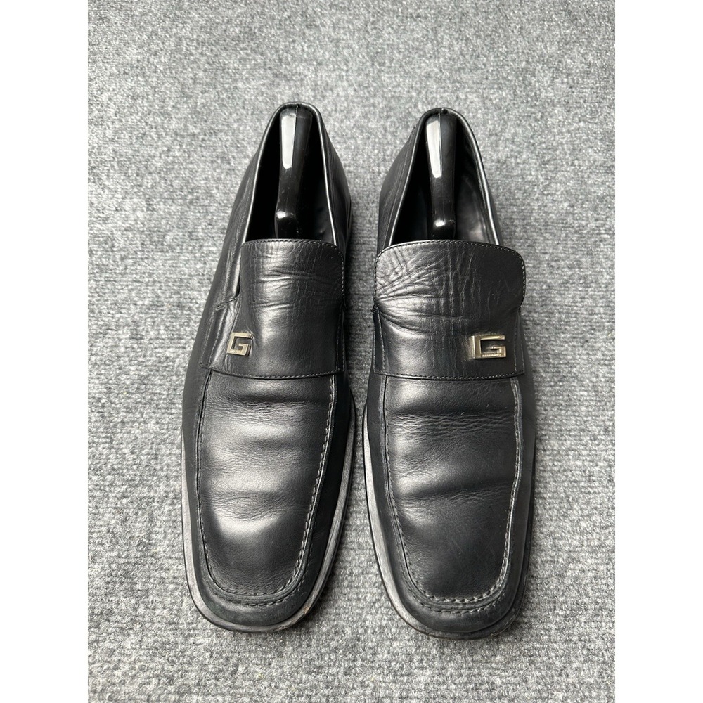 Mens Dress Shoes Gucci Black Leather Moc Toe Slip On, Size US 12 D - Picture 3 of 9